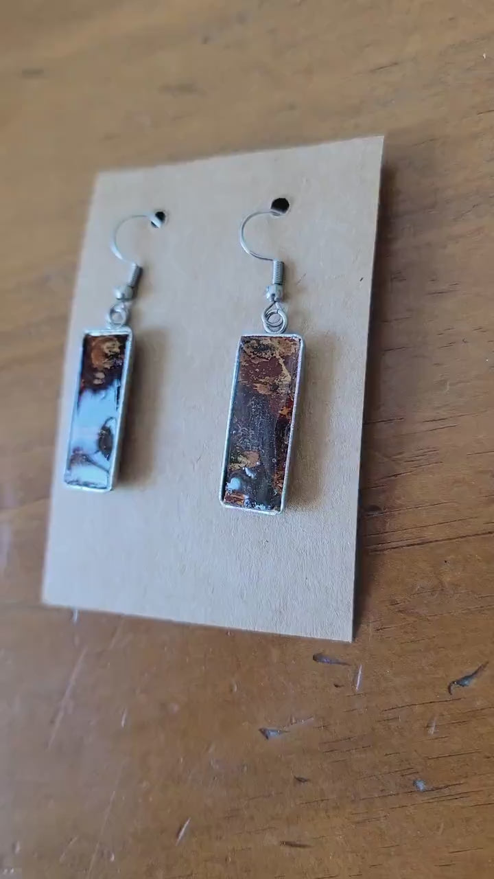 Silver Birch Bark Earrings